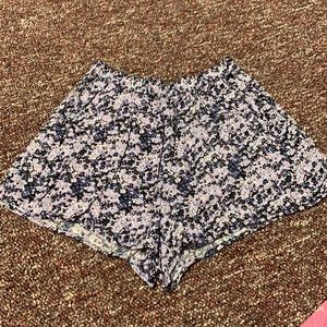 Purple Floral Shorts